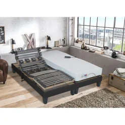 Lit de Relaxation Matelas Latex et Sommier Electrique à Lattes et Plots AINA