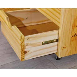 Lit en Pin Massif IRIVO avec tiroirs de rangement