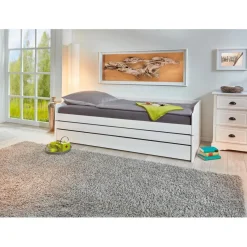 Lit multifonction 90x200 blanc LORA