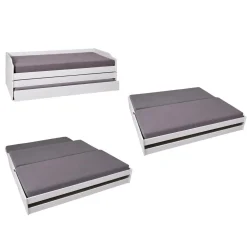 Lit multifonction 90x200 blanc LORA