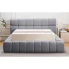 Lit-coffre complet avec rebords matelassés Tissu Gris foncé Challow