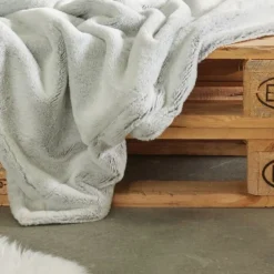 Lot Coussin + Plaid Glacier Acier Cocoon