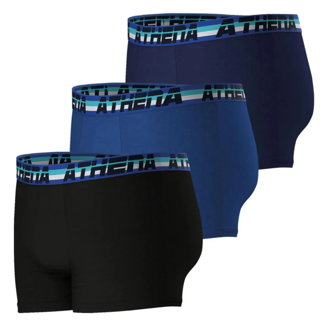 Lot de 3 boxers homme 720 Stretch Coton Athena bleu