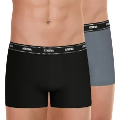 Lot de 2 boxers homme Duo Essentiel Athena gris en coton