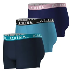 Lot de 3 boxers homme Easy Color Athena bleu en coton
