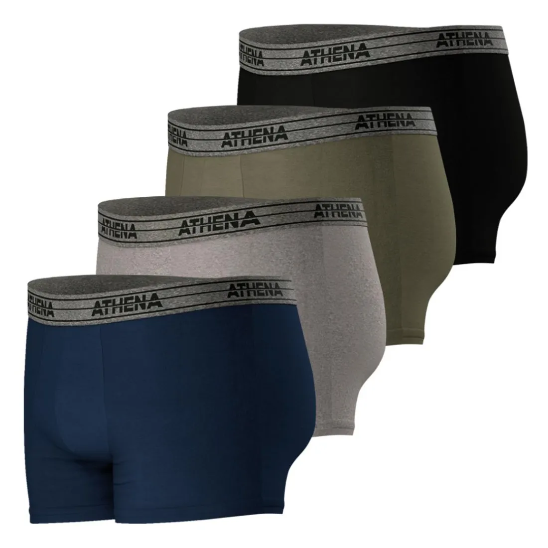 Lot de 4 boxers homme Eco Pack Basic Coton Athena multicolore