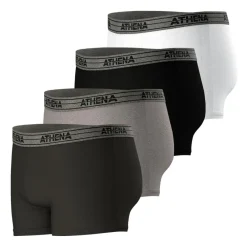 Lot de 4 boxers homme Eco Pack Basic Coton Athena gris