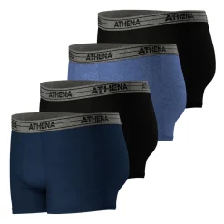 Lot de 4 boxers homme Eco Pack Basic Coton Athena bleu