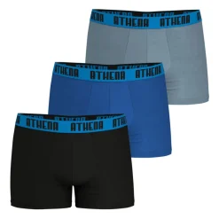 Lot de 3 boxers homme Ecopack Athena bleu en coton