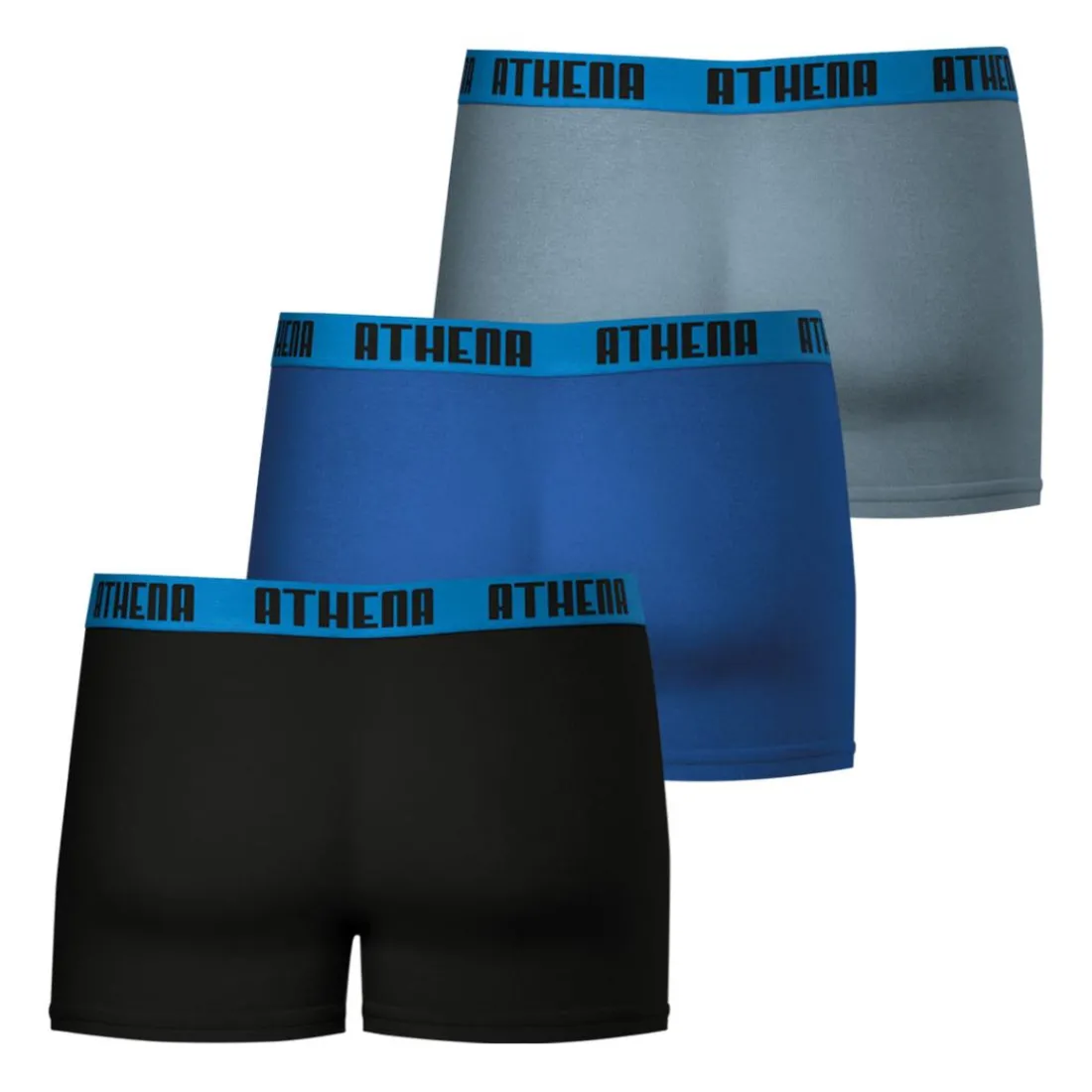 Lot de 3 boxers homme Ecopack Athena bleu en coton