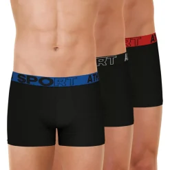 Lot de 3 boxers homme Ecopack Sport Athena noir