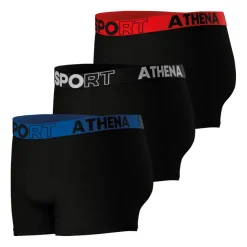 Lot de 3 boxers homme Ecopack Sport Athena noir