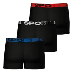 Lot de 3 boxers homme Ecopack Sport Athena noir
