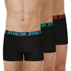Lot de 3 boxers homme Trio Essentiel Athena noir en coton