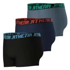 Lot de 3 boxers homme Trio Essentiel Athena multicolore en coton bleu