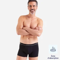 Lot de 3 boxers pour fuites urinaires Homme Sérénité Heritage noir en coton