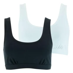 Lot de 2 brassières femme Ecopack Basic noir en coton