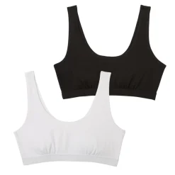 Lot de 2 brassières femme Ecopack Basic noir en coton
