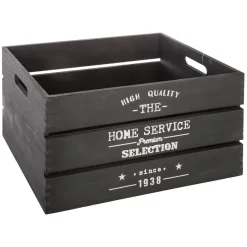Lot de 6 caisses cagettes factory noires