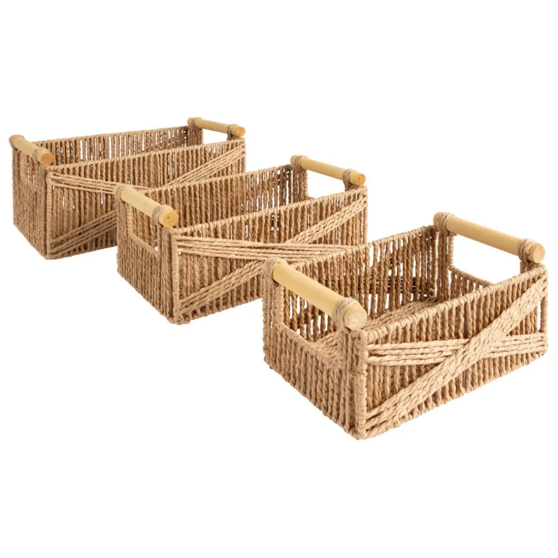 Lot de 3 caisses Eugène Beige