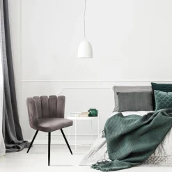 Lot de 2 Chaises ARIEL Velours Gris