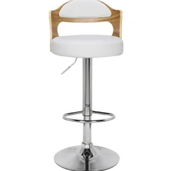 Lot de 2 chaises de bar Chêne Clair & Simili Blanc CAPRI