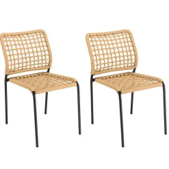 Lot de 2 chaises de jardin en cordage tressé beige VIANNEY