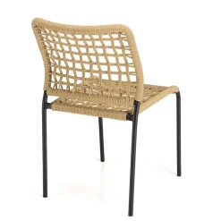 Lot de 2 chaises de jardin en cordage tressé beige VIANNEY