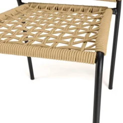 Lot de 2 chaises de jardin en cordage tressé beige VIANNEY