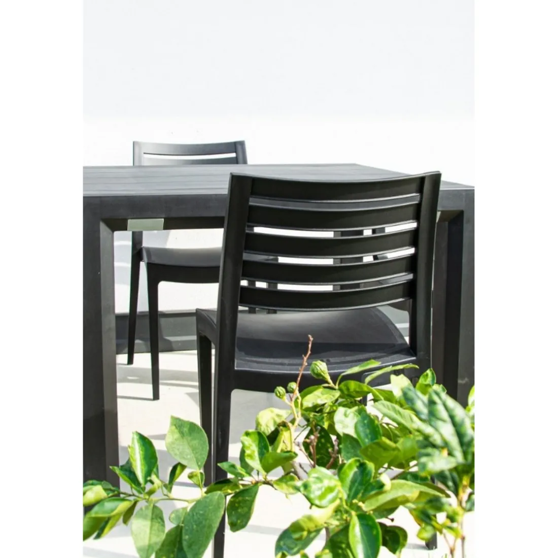 LOT DE 2 CHAISES De Jardin Firenze Anthracite