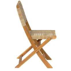 Lot de 2 chaises de jardin en acacia massif et corde