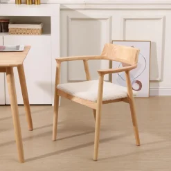 Lot de 2 Chaises de Salle a Manger Scandinave en Bois Massif CORDOBA - Blanc