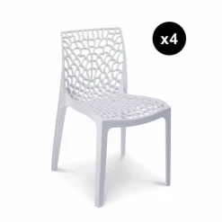 Lot De 4 Chaises Design Blanche GRUYER