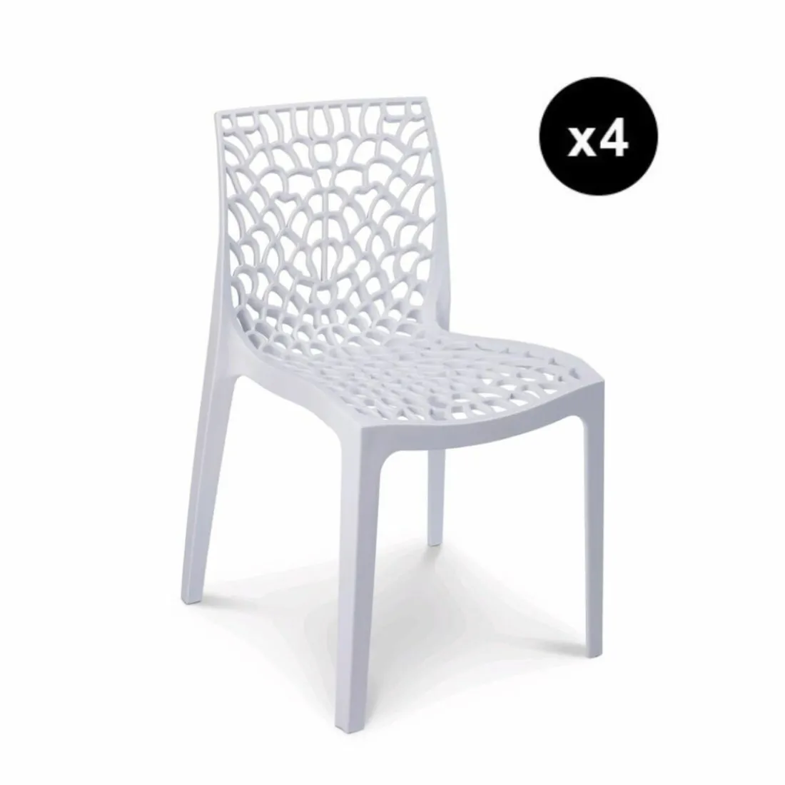 Lot De 4 Chaises Design Blanche GRUYER