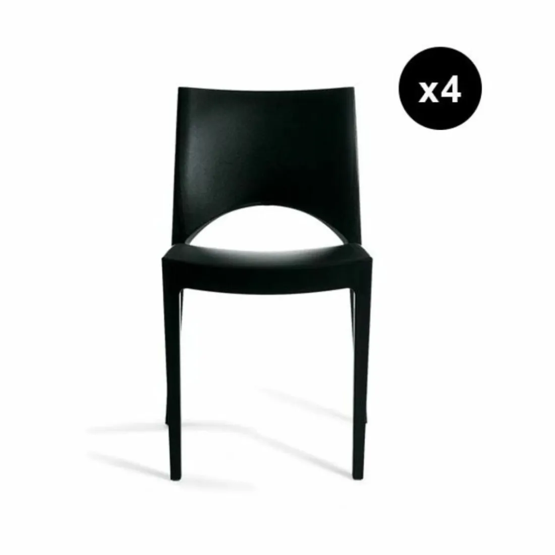 Lot De 4 Chaises Design Noire Venise