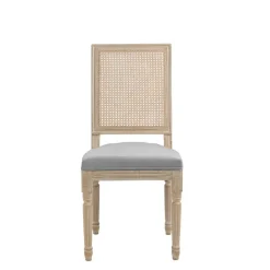 Lot de 2 chaises en bois massif et en tissu Gris Foncé