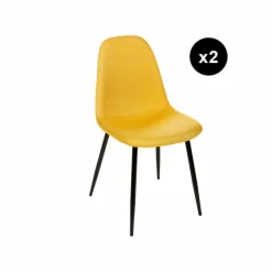 Lot de 2 chaises scandi jaunes