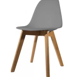 Lot de 2 Chaises Scandinave Coque Grise FJORD