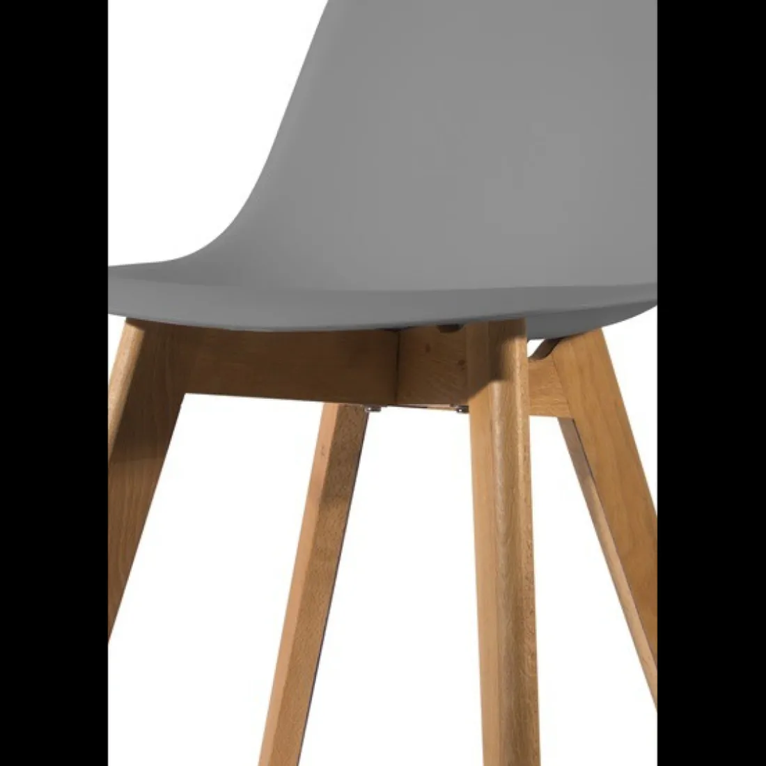 Lot de 2 Chaises Scandinave Coque Grise FJORD