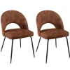 Lot de 2 chaises velours acajou