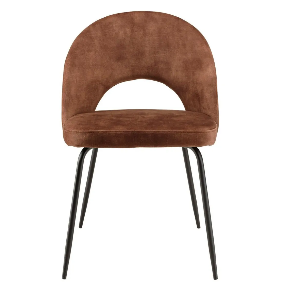 Lot de 2 chaises velours acajou
