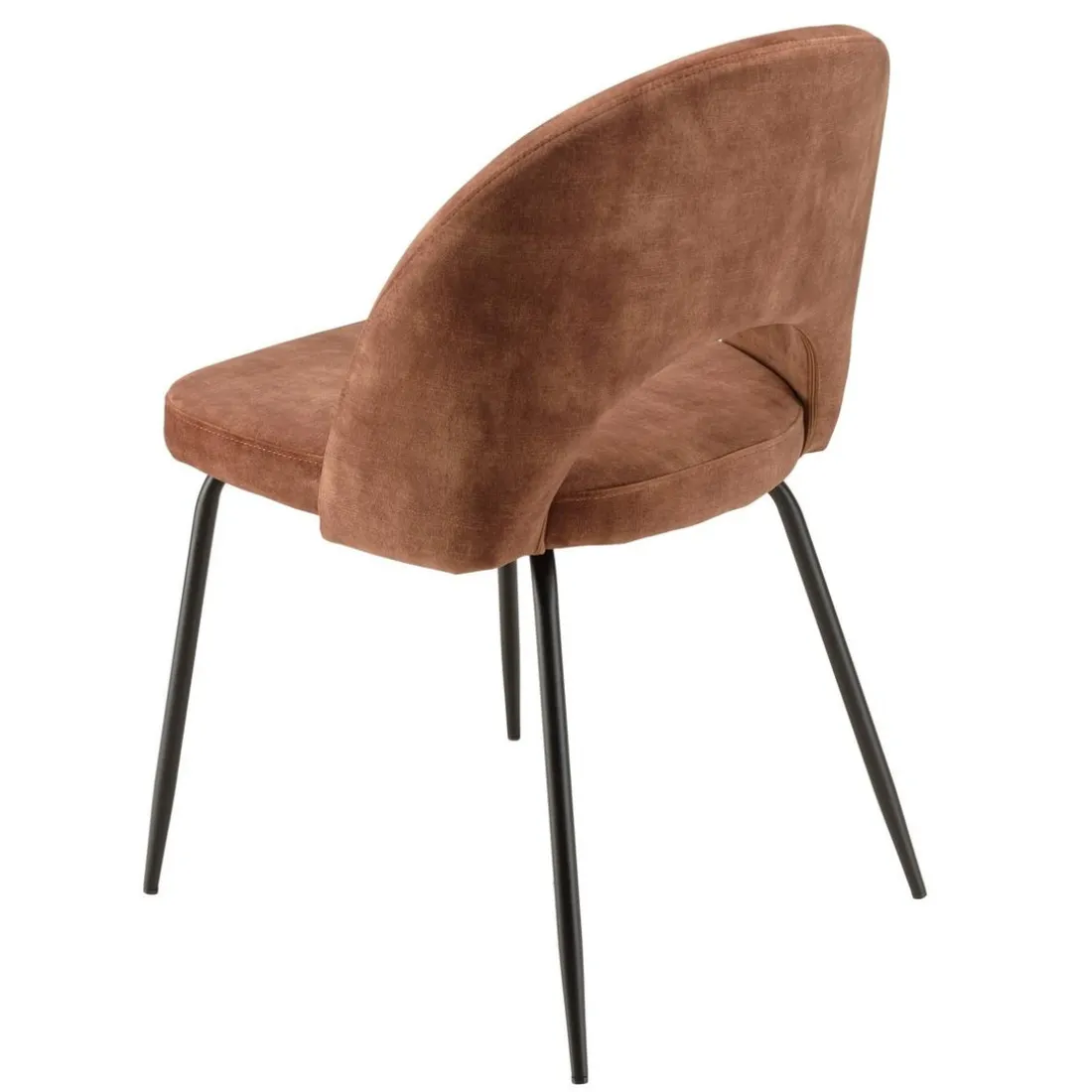 Lot de 2 chaises velours acajou