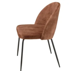 Lot de 2 chaises velours acajou