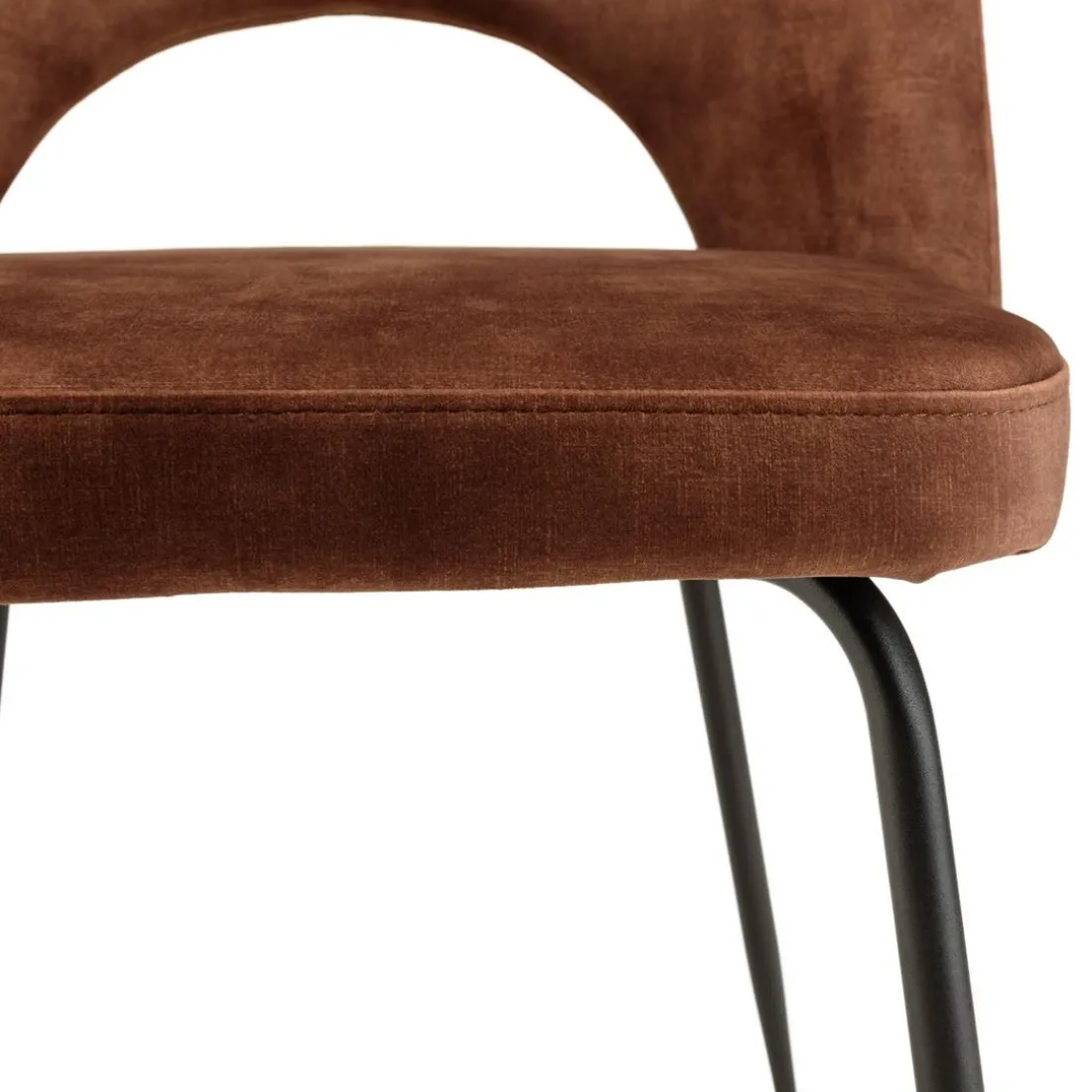 Lot de 2 chaises velours acajou