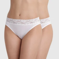 Lot de 2 culottes blanches - Plus Féminine Dim en coton