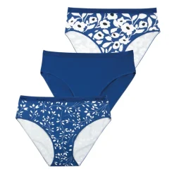 Lot de 3 culottes femme Ecopack Mode Athena bleu en coton