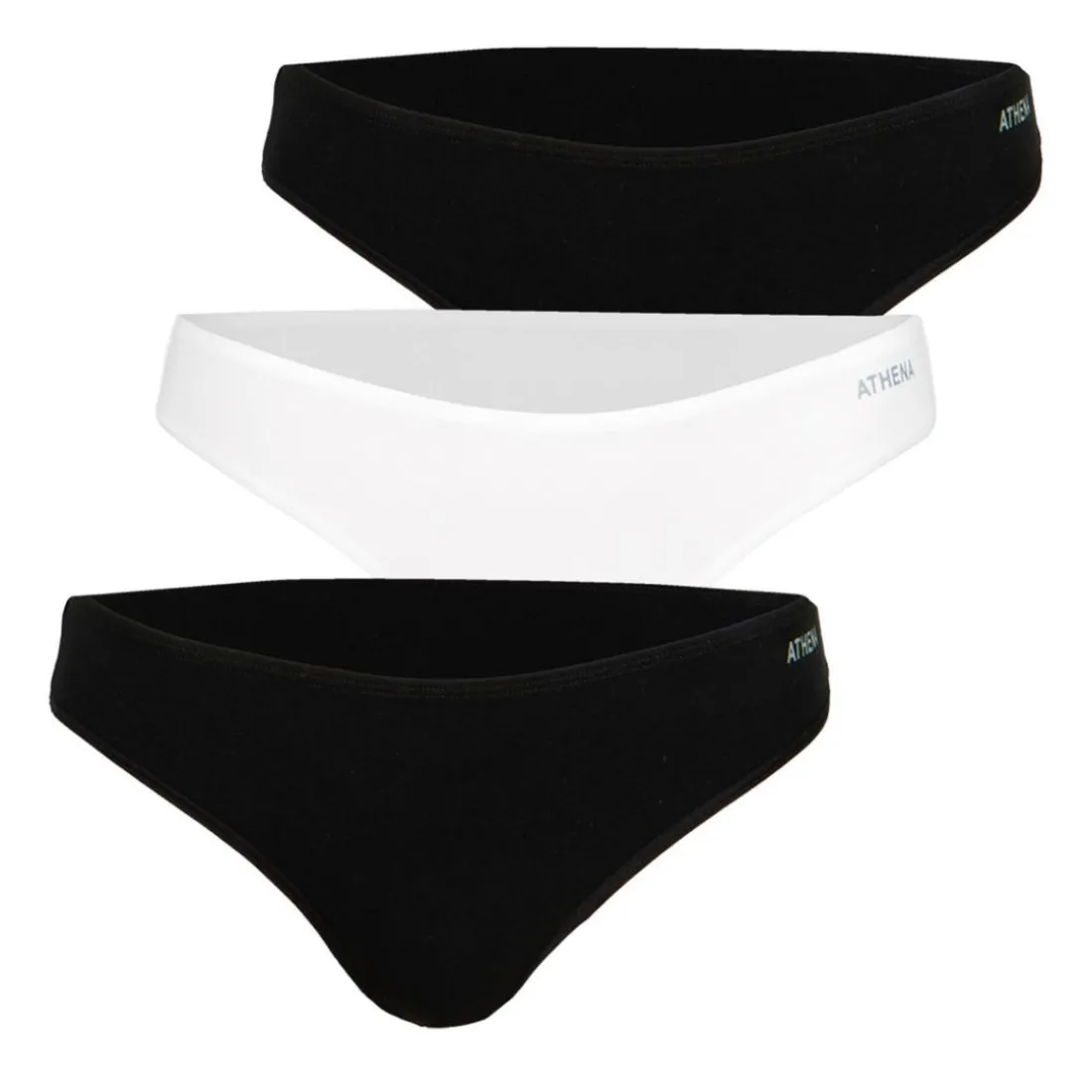 Lot de 3 culottes femme My Petit Prix Athena noir en coton