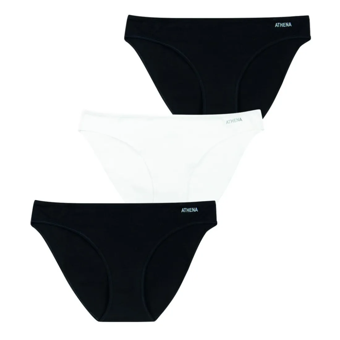 Lot de 3 culottes femme My Petit Prix Athena noir en coton