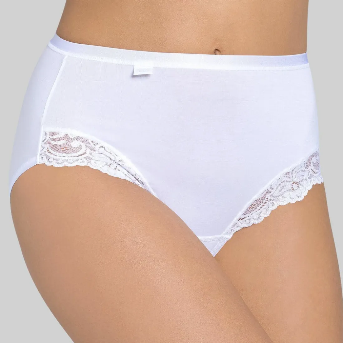 Lot de 4 culottes hautes - Blanc sloggi Romance Maxi 4SP/FR WHITE en coton
