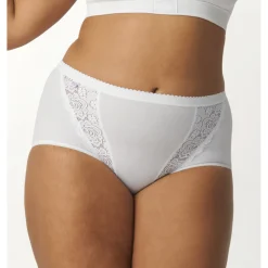 Lot de 4 culottes hautes - Blanc sloggi Chic Maxi 4P WHITE en coton